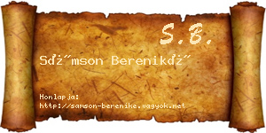 Sámson Bereniké névjegykártya